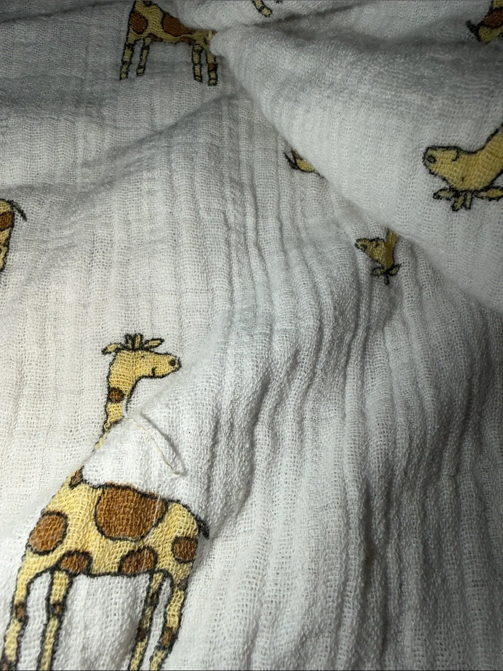 Aden Anais Muslin Baby Swaddle Blanket Giraffe Safari Pattern Cream 38x44